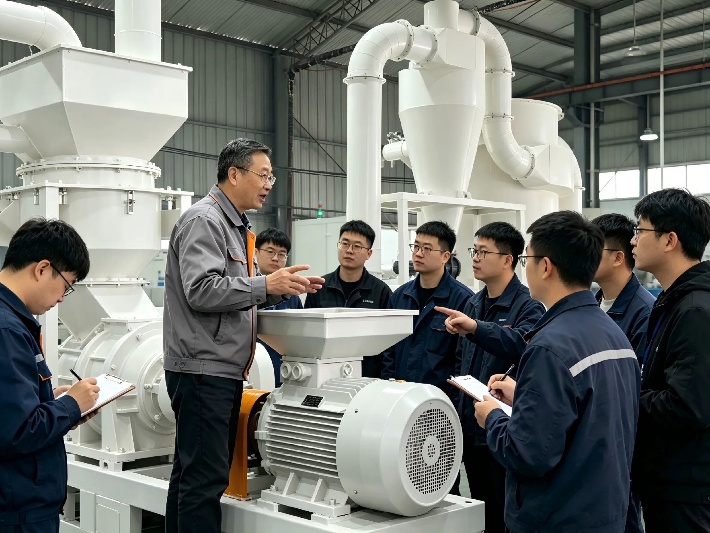 تجري Xingshengwei تدريبًا متخصصًا على الصيانة لـ Ultra Pulverizer لضمان التسليم المستقر للمعدات